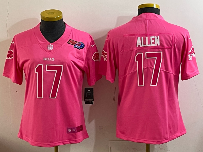 Youth Buffalo Bills #17 Allen pink Nike 2025 Limited MLB Jersey 001